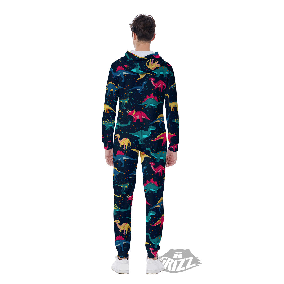 Dinosaur Colorful Print Pattern Men's Jumpsuit-grizzshop