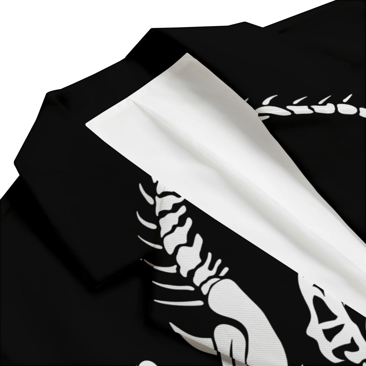 Dinosaur Fossil White And Black Print Men's Blazer-grizzshop