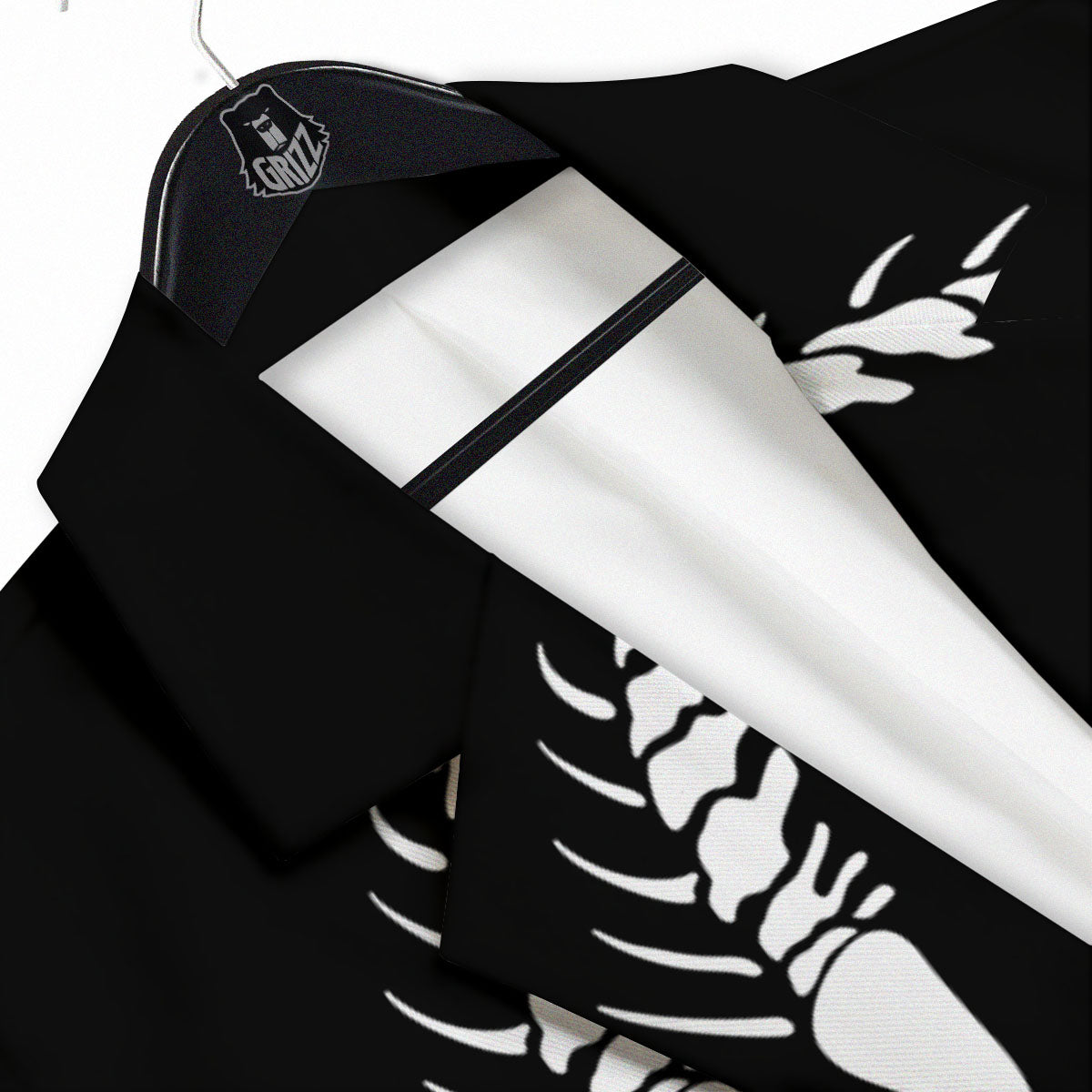 Dinosaur Fossil White And Black Print Men's Sport Coat-grizzshop