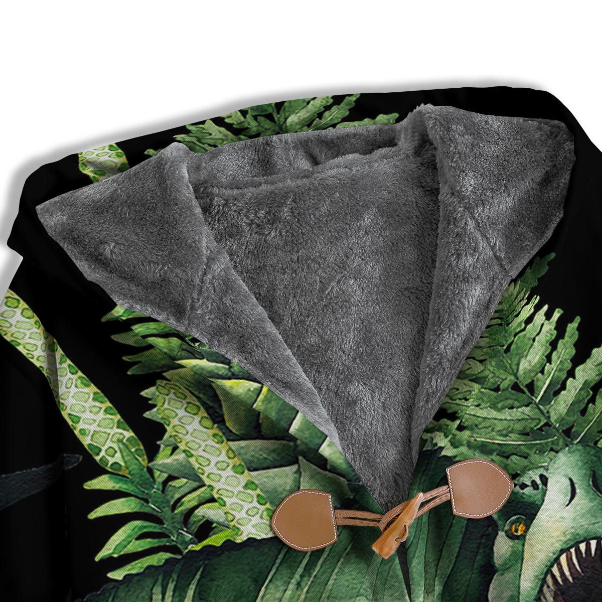 Dinosaur T Rex And Jurassic Plants Print Men's Windbreaker Jacket-grizzshop