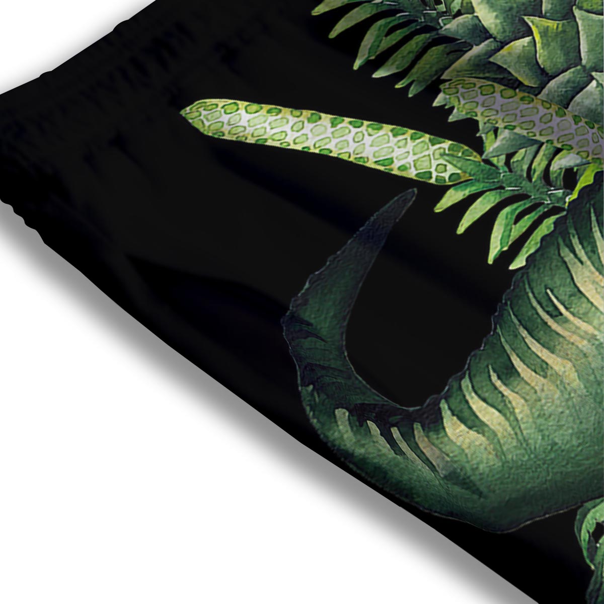 Dinosaur T Rex And Jurassic Plants Print Mesh Shorts