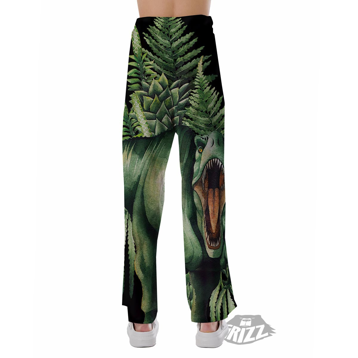 Dinosaur T Rex And Jurassic Plants Print Pajama Pants-grizzshop