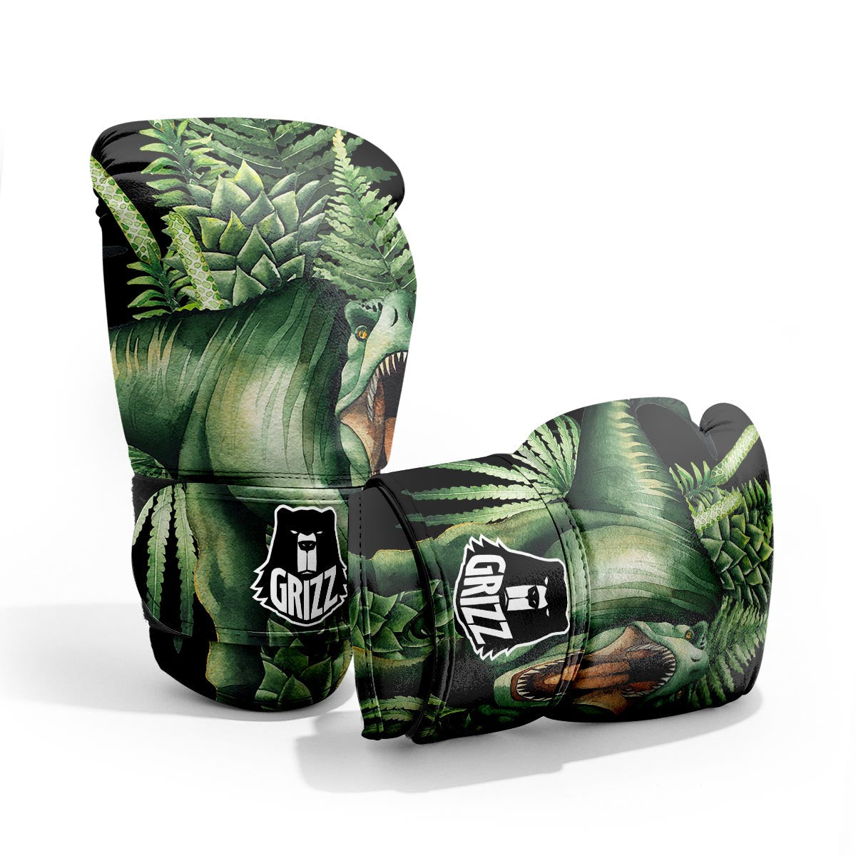Dinosaur T Rex And Jurassic Plants Print Pro Boxing Glove