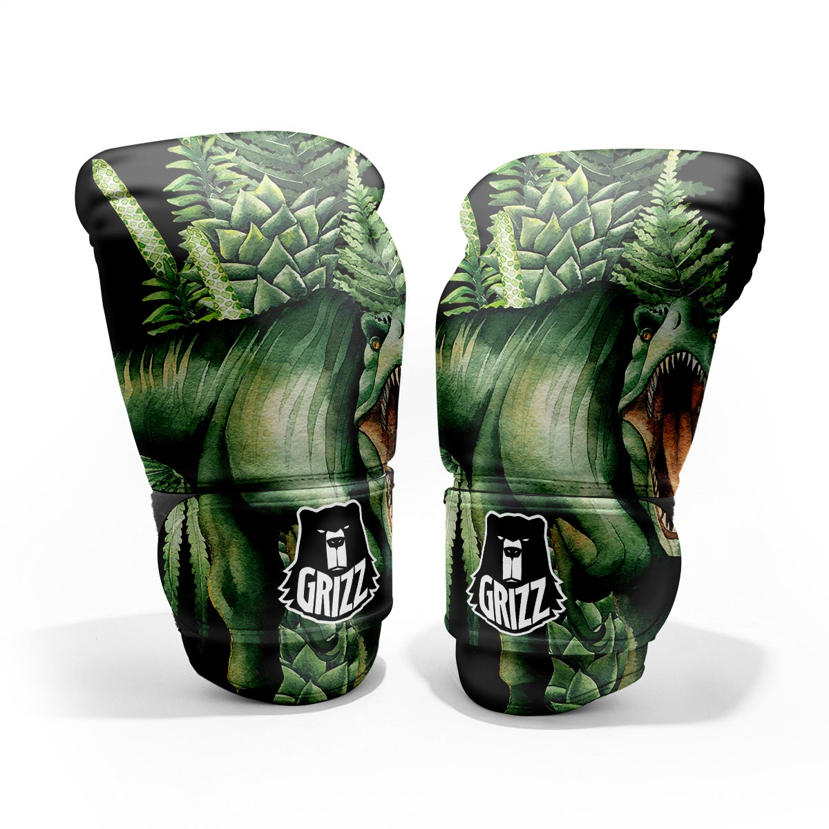 Dinosaur T Rex And Jurassic Plants Print Pro Boxing Glove