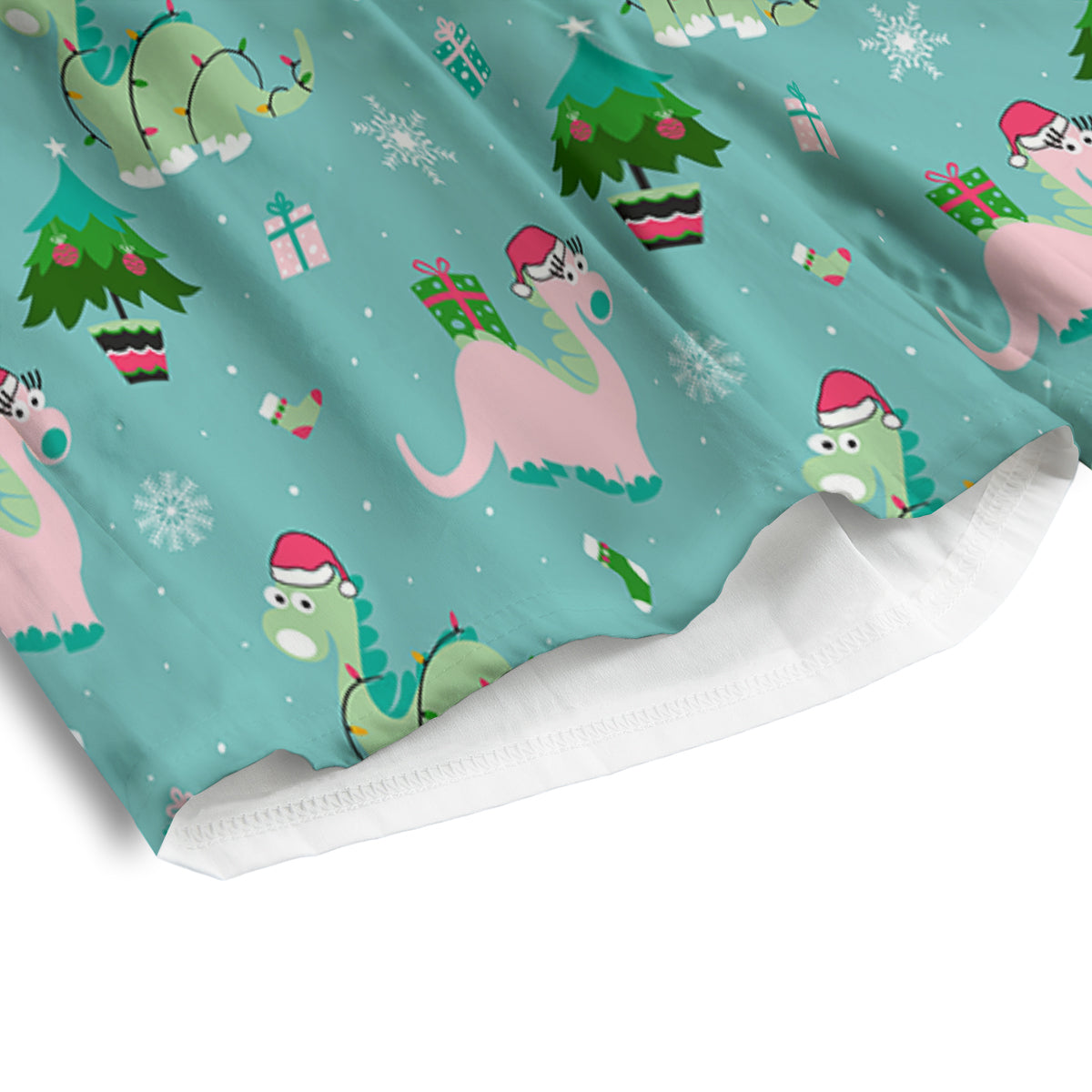 Dinosaur Xmas Print Pattern Men's Athletic Shorts