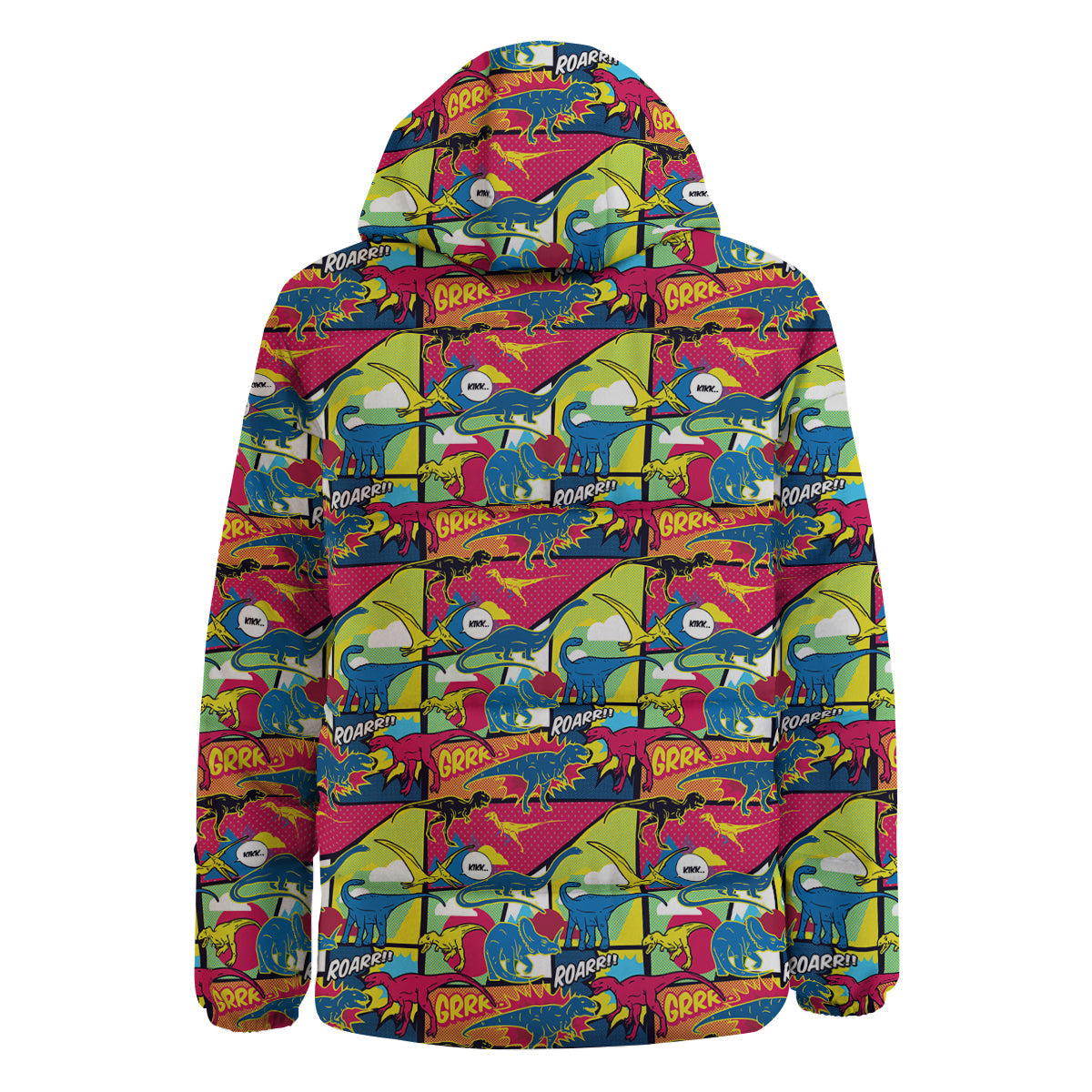Dinosaurs Comic Print Pattern Down Jacket-grizzshop