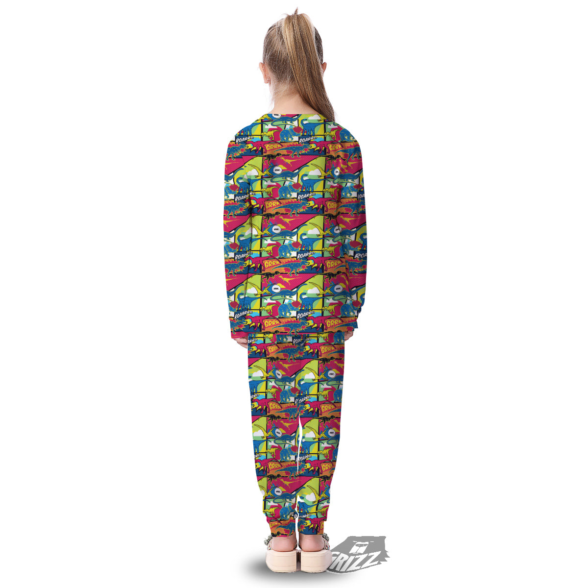 Dinosaurs Comic Print Pattern Kid's Pajamas-grizzshop