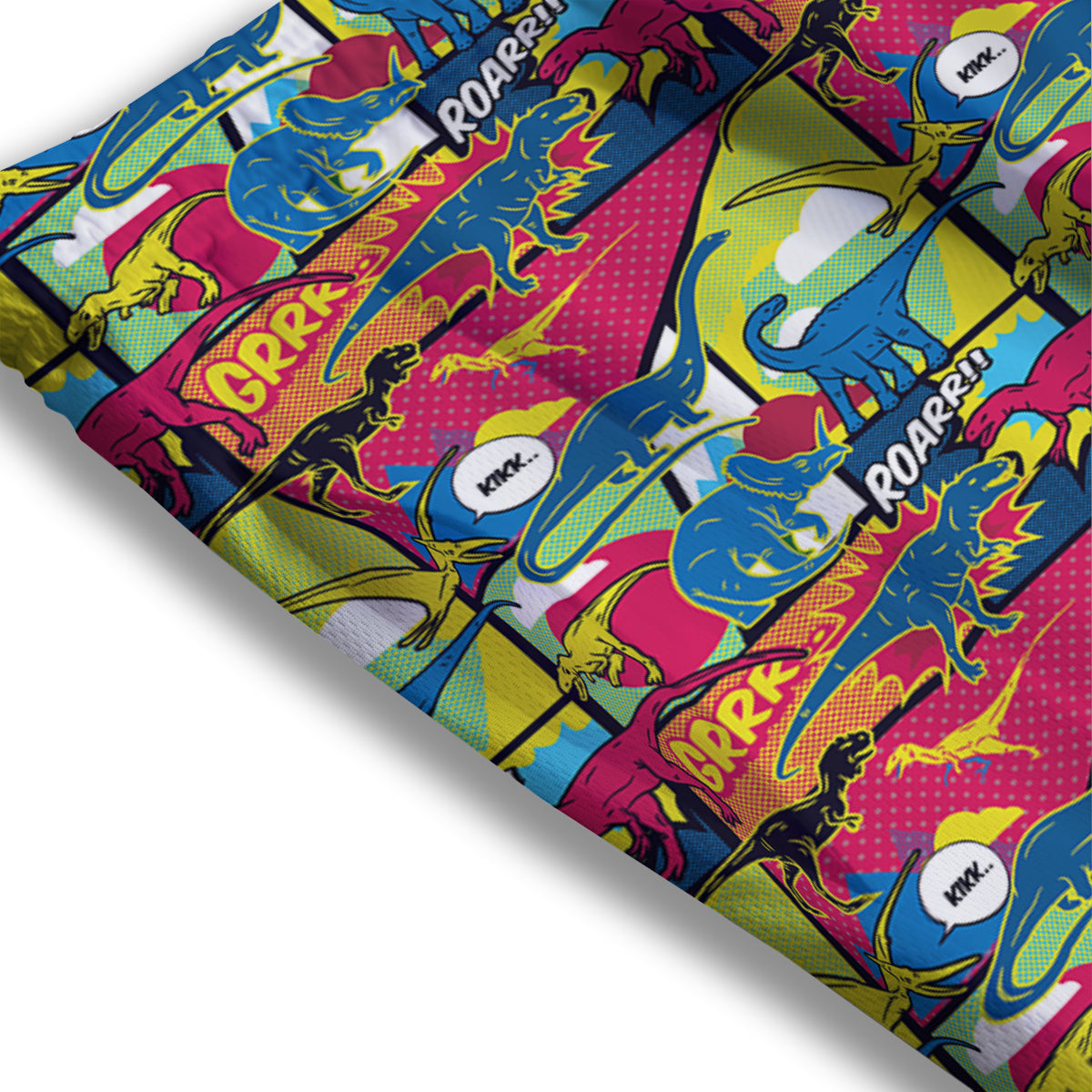 Dinosaurs Comic Print Pattern Mesh Shorts-grizzshop