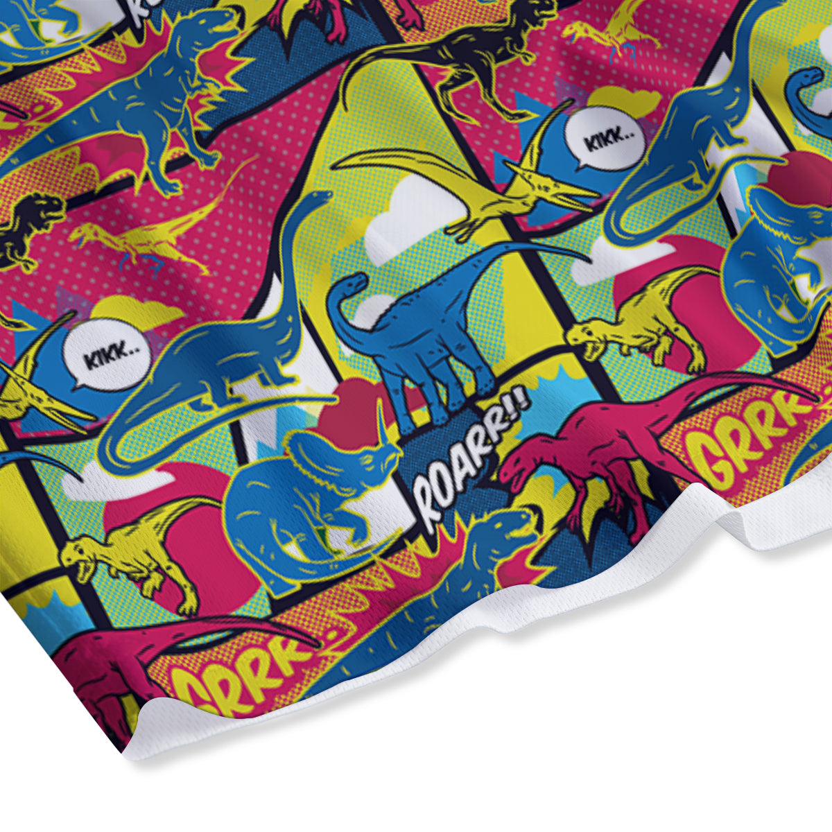 Dinosaurs Comic Print Pattern Mesh Shorts-grizzshop