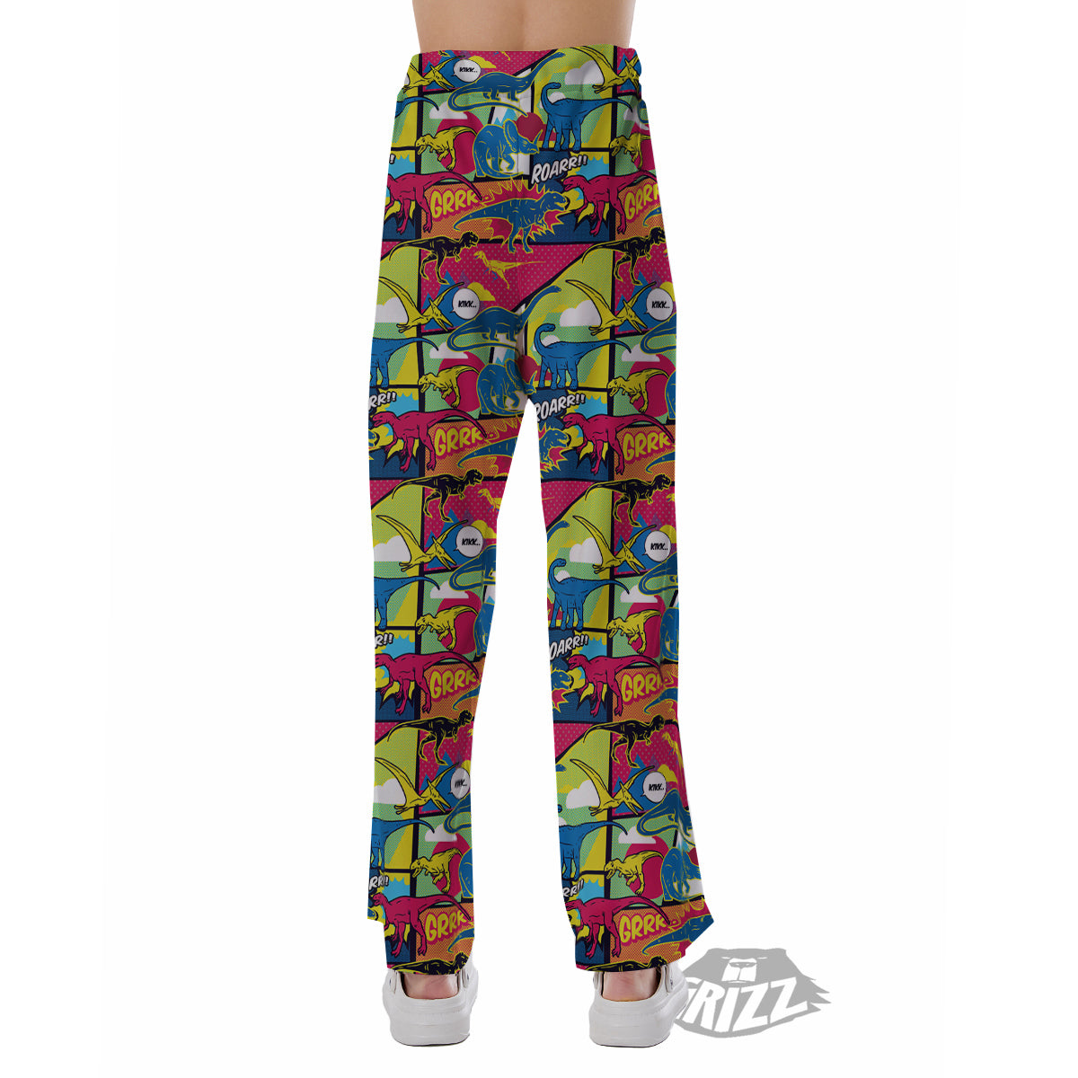 Dinosaurs Comic Print Pattern Pajama Pants-grizzshop