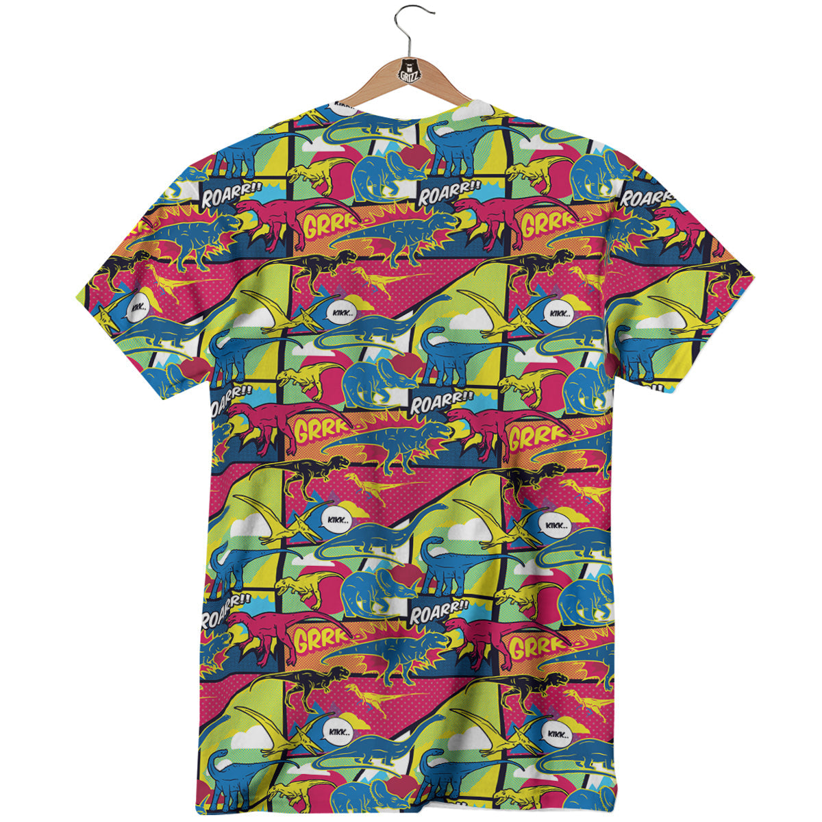 Dinosaurs Comic Print Pattern T-Shirt-grizzshop