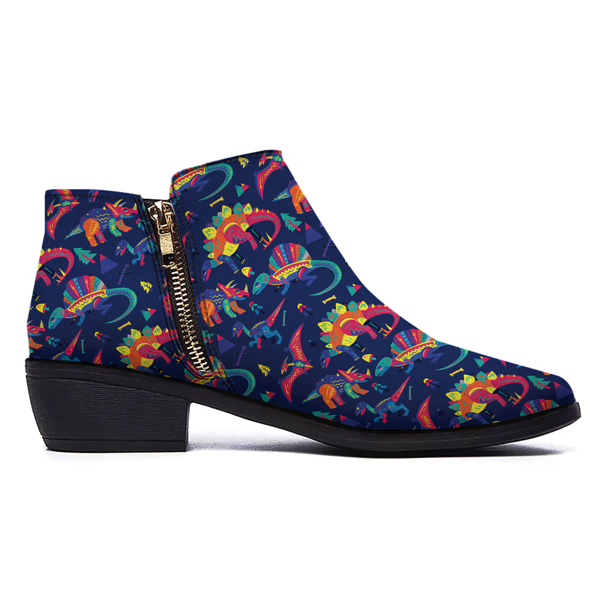 Dinosaurs Cute Colorful Print Pattern Ankle Boots-grizzshop