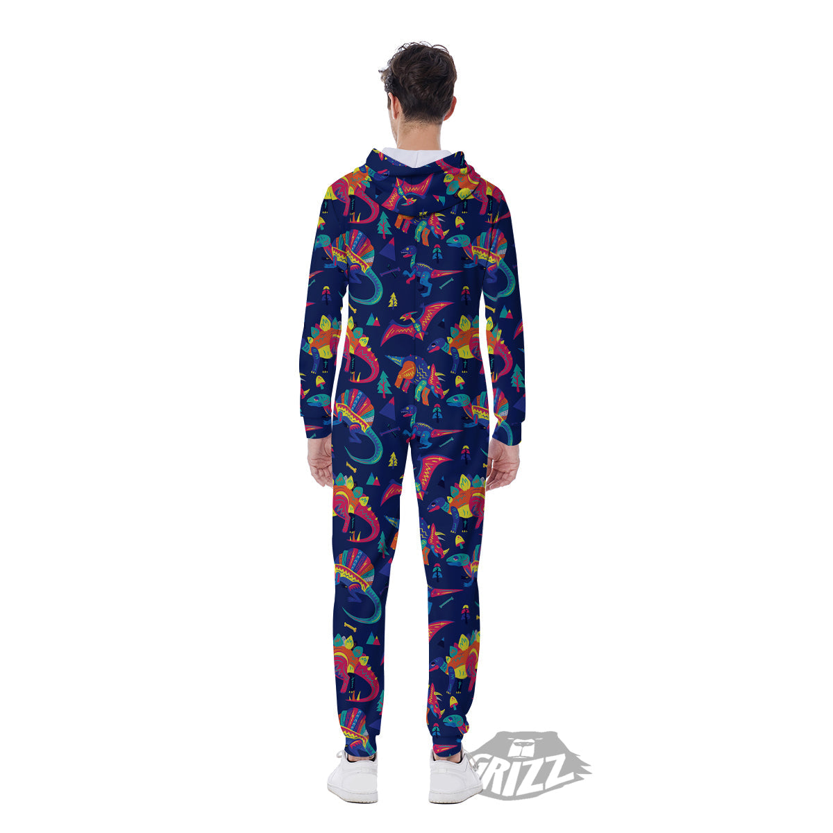 Dinosaurs Cute Colorful Print Pattern Men's Jumpsuit-grizzshop