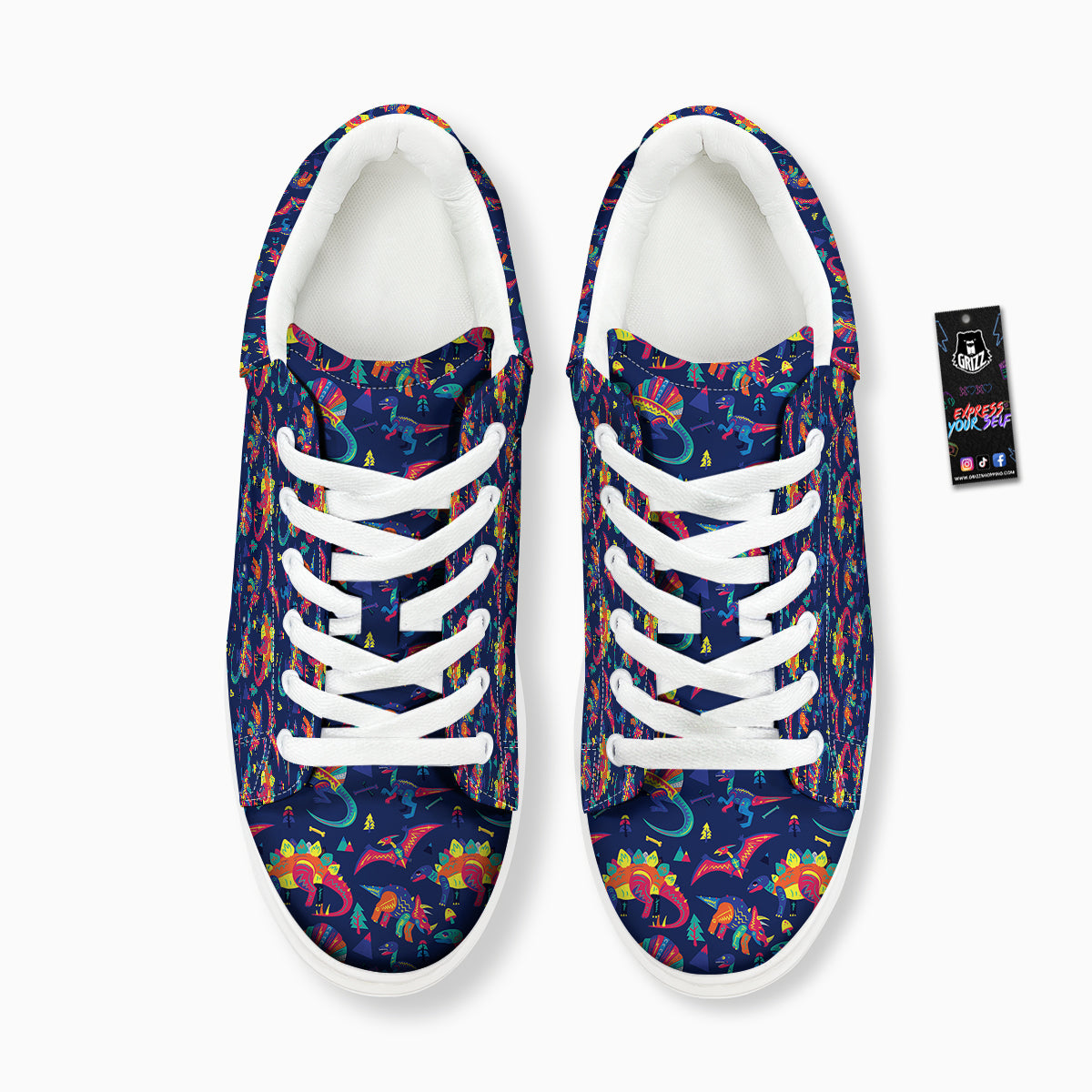 Dinosaurs Cute Colorful Print Pattern Platform Shoes-grizzshop