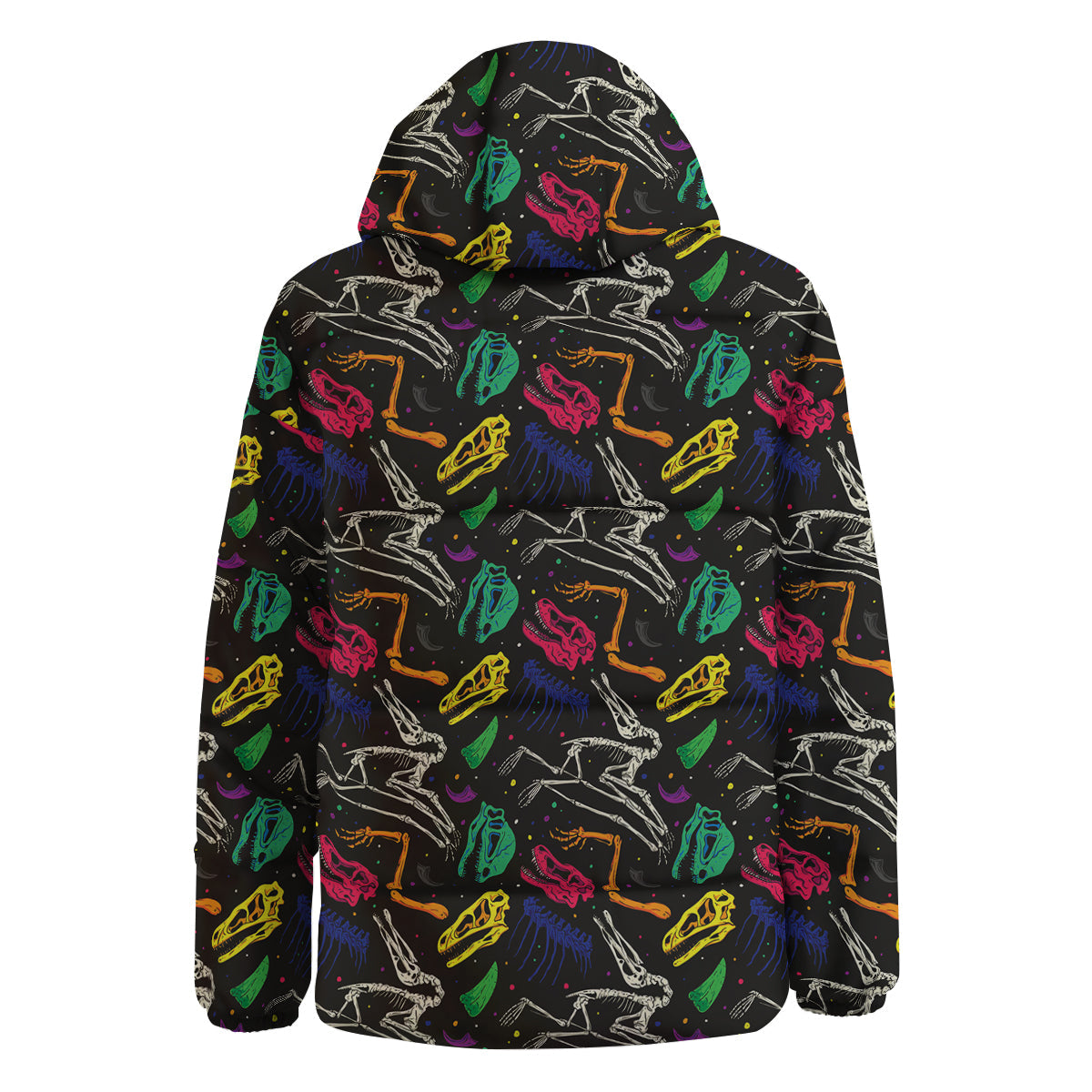 Dinosaurs Fossil Colorful Print Pattern Down Jacket-grizzshop