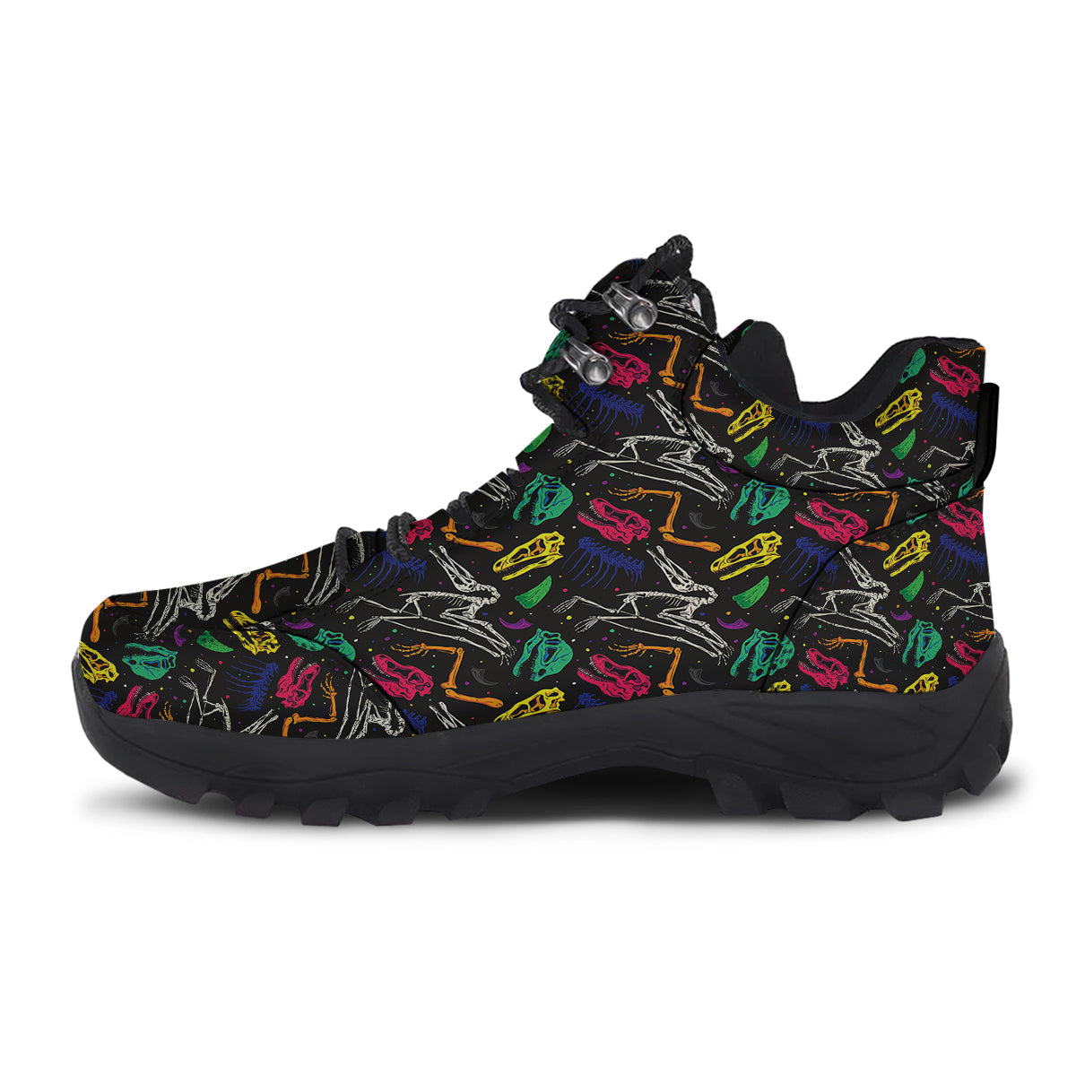 Dinosaurs Fossil Colorful Print Pattern Hiking Shoes-grizzshop