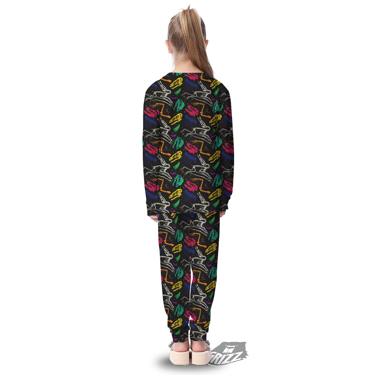 Dinosaurs Fossil Colorful Print Pattern Kid's Pajamas-grizzshop