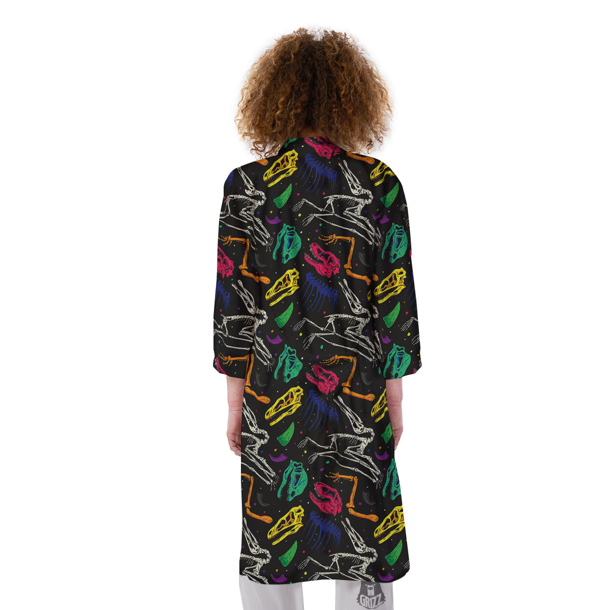 Dinosaurs Fossil Colorful Print Pattern Kimono-grizzshop