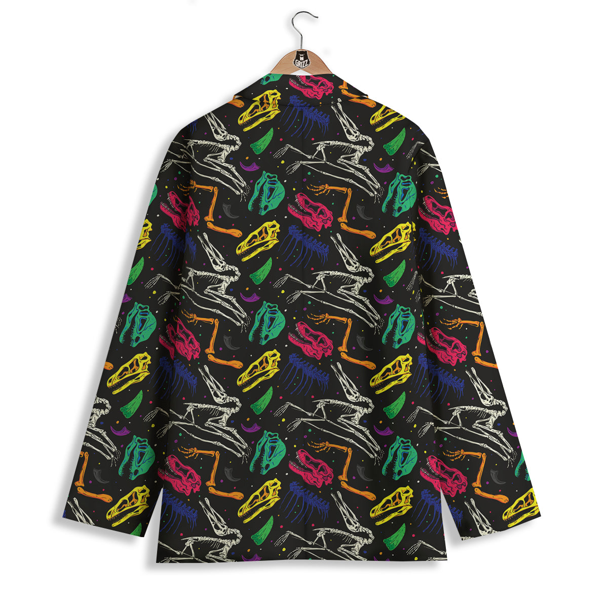 Dinosaurs Fossil Colorful Print Pattern Women's Blazer-grizzshop