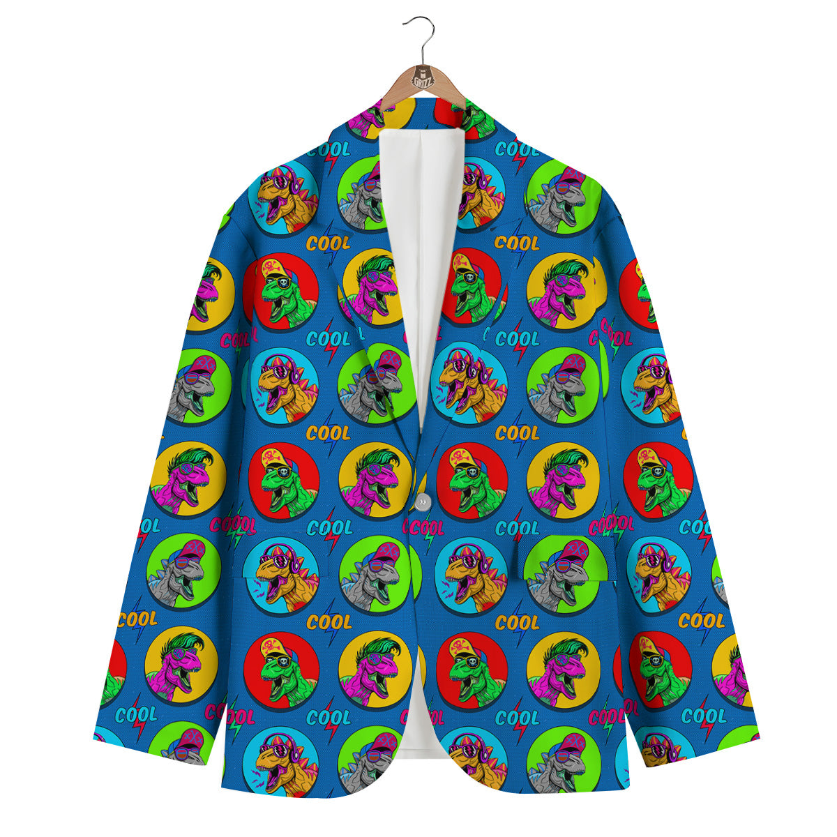 Dinosaurs Pop Art Print Pattern Men's Blazer-grizzshop