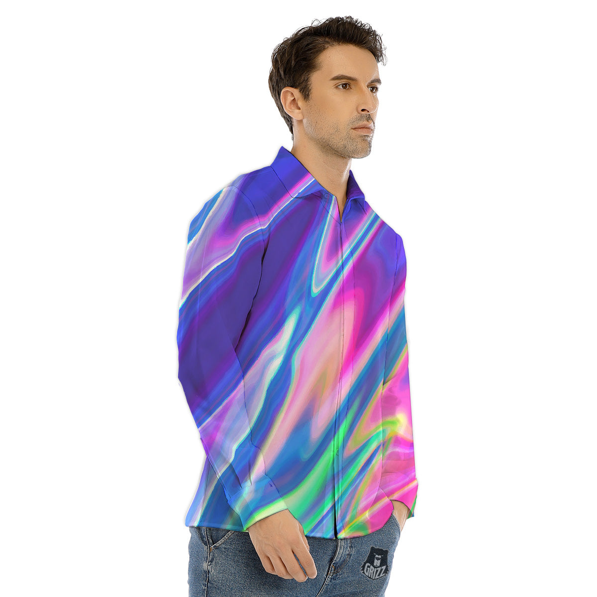 Dinosaurs Pop Art Print Pattern Men's Dress Shirts-grizzshop