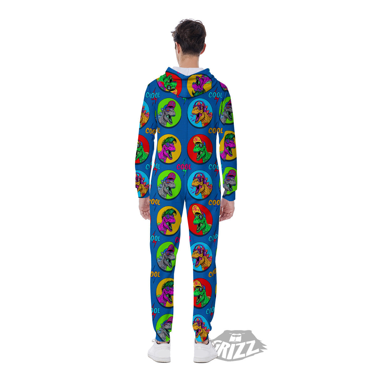 Dinosaurs Pop Art Print Pattern Men's Jumpsuit-grizzshop