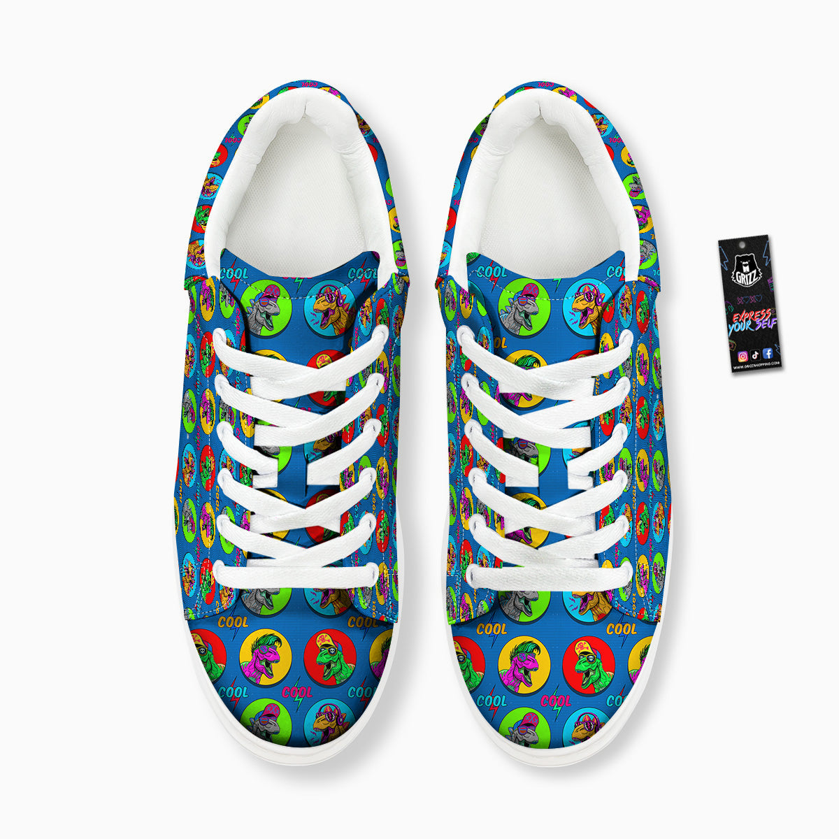 Dinosaurs Pop Art Print Pattern Platform Shoes-grizzshop