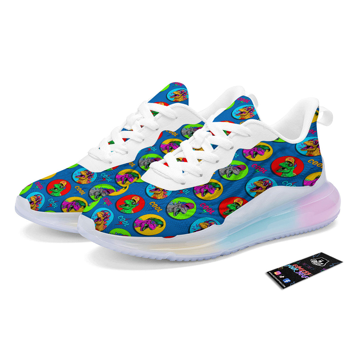 Dinosaurs Pop Art Print Pattern Running Sneakers-grizzshop