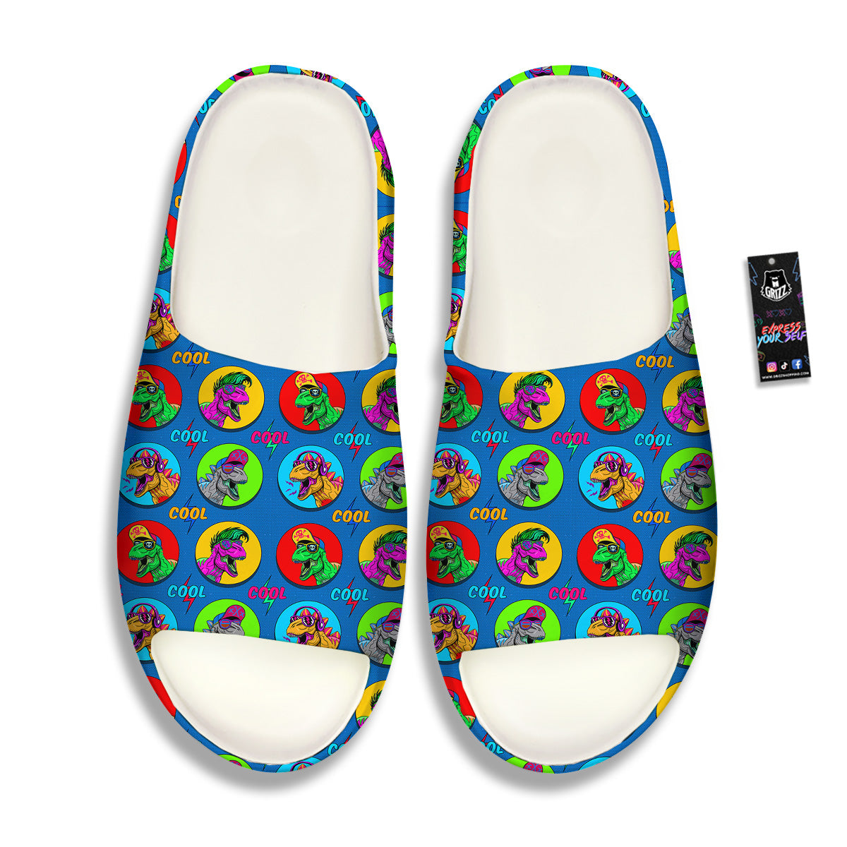 Dinosaurs Pop Art Print Pattern Sandals-grizzshop