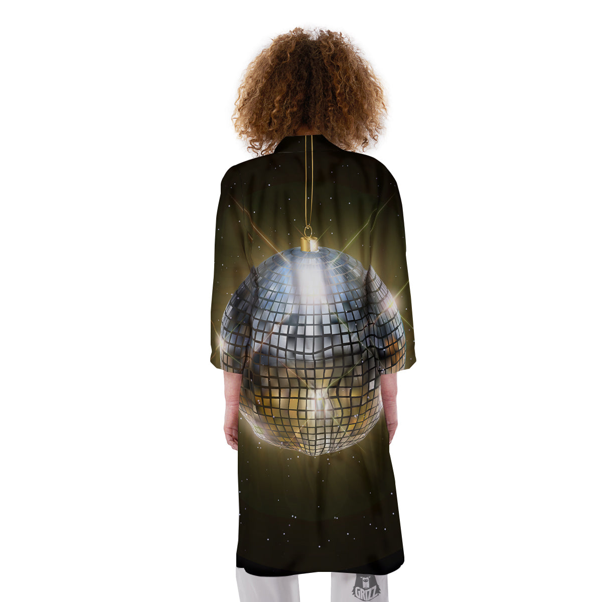 Disco Ball In Night Party Print Kimono-grizzshop