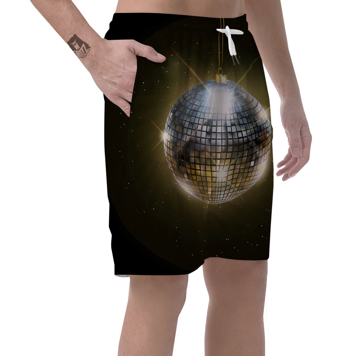 Disco Ball In Night Party Print Men's Shorts-grizzshop