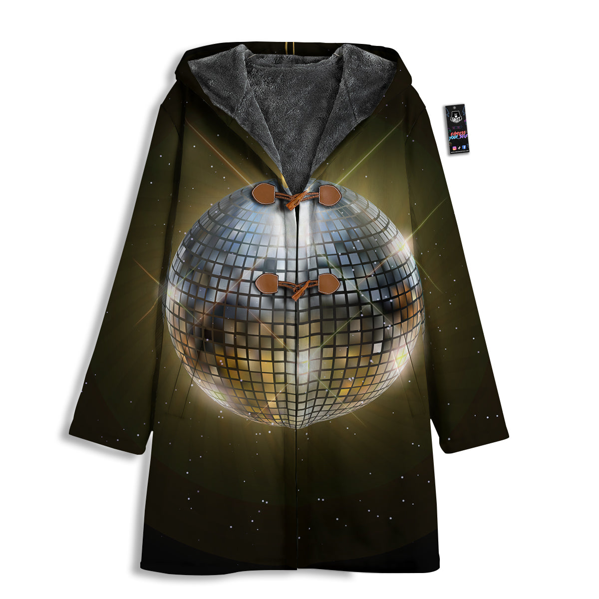 Disco Ball In Night Party Print Men's Windbreaker Jacket-grizzshop