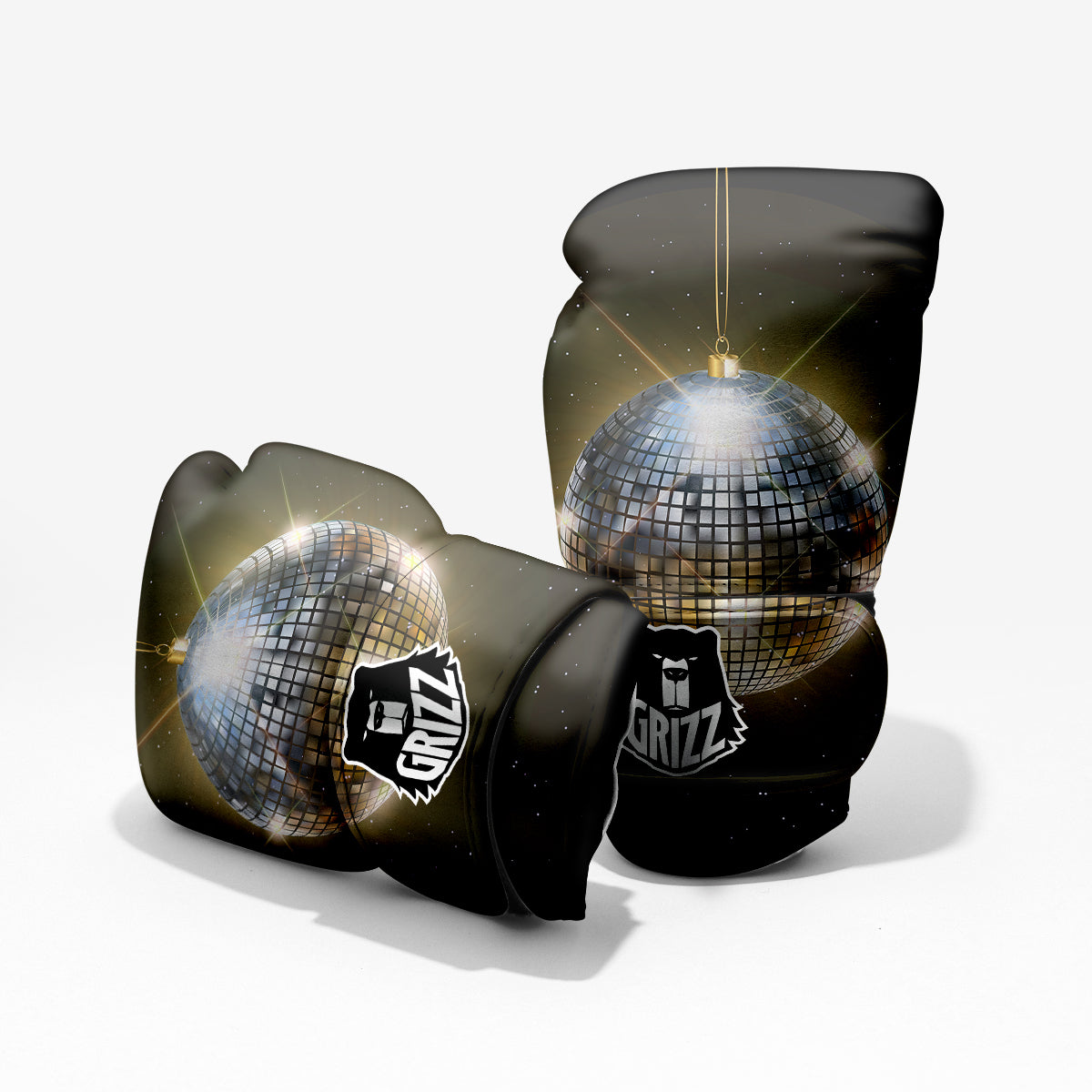 Disco Ball In Night Party Print Sparring Gloves-grizzshop