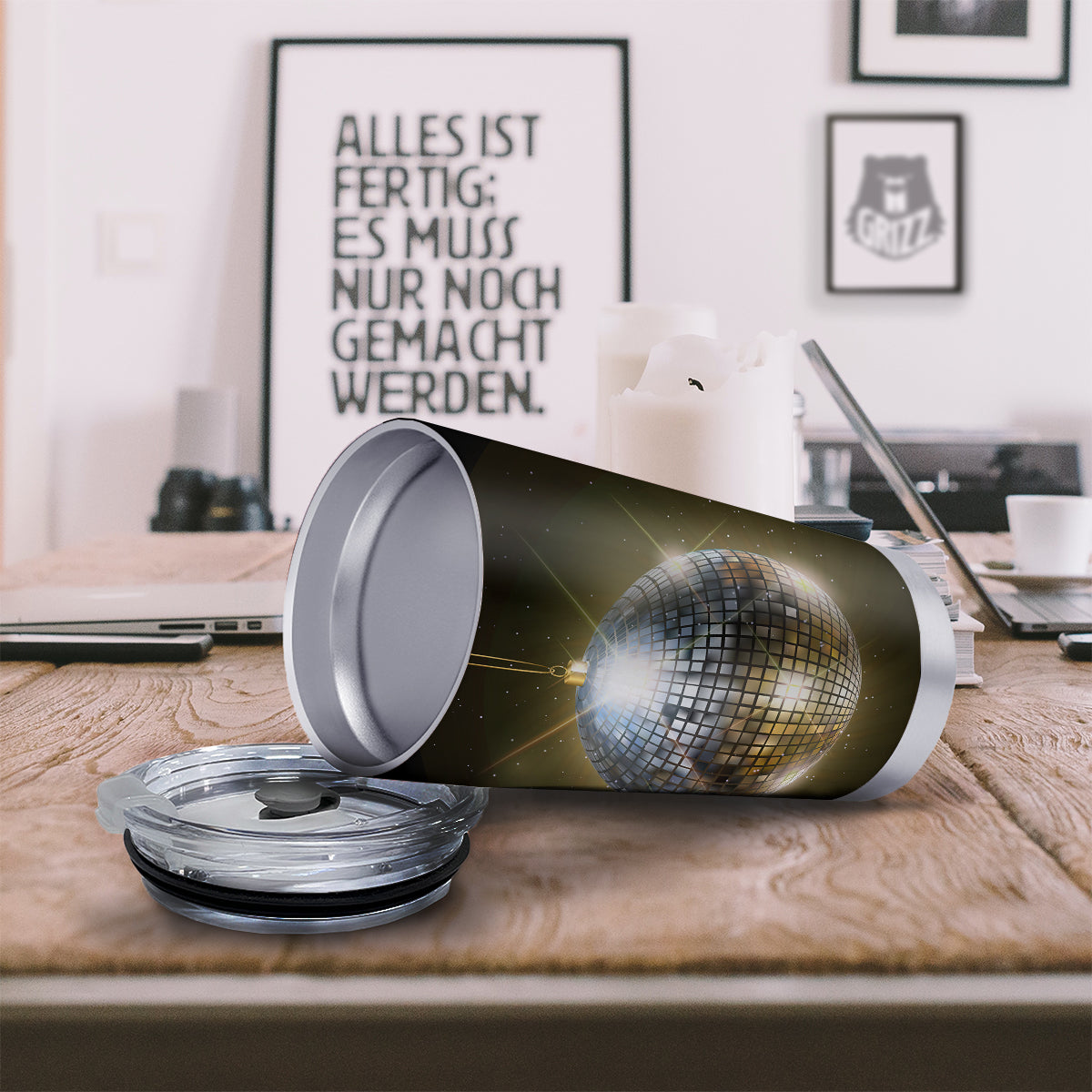 Disco Ball In Night Party Print Tumbler-grizzshop