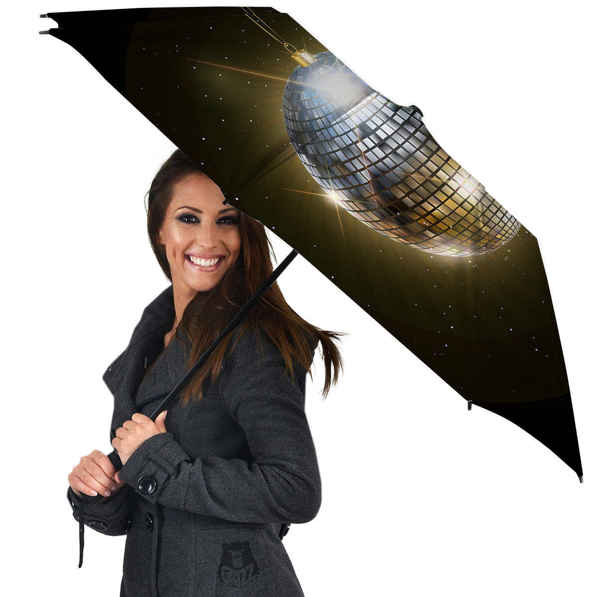 Disco Ball In Night Party Print Umbrella-grizzshop