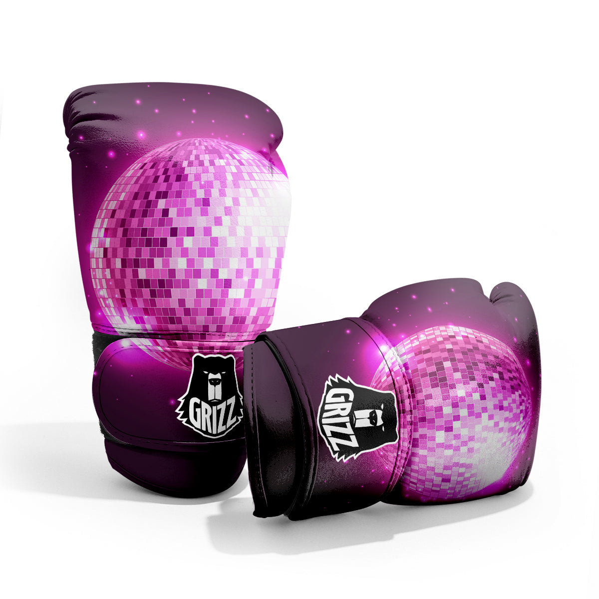 Disco Ball Light Pink Print Pro Boxing Glove