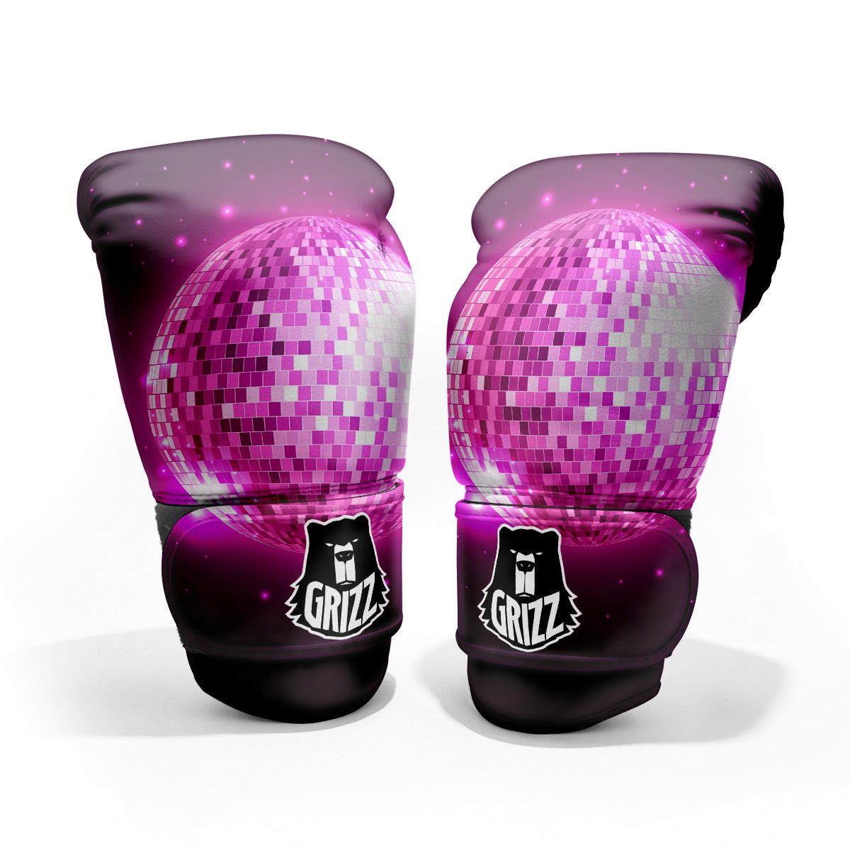 Disco Ball Light Pink Print Pro Boxing Glove