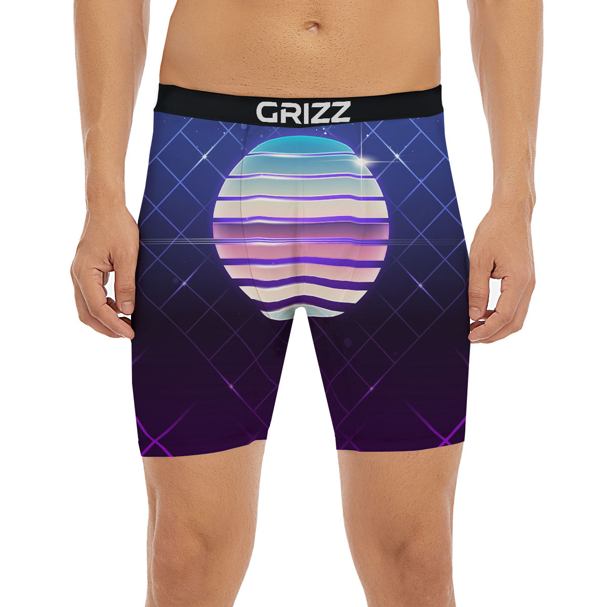 Disco Ball Purple Light Print Boxer Briefs-grizzshop