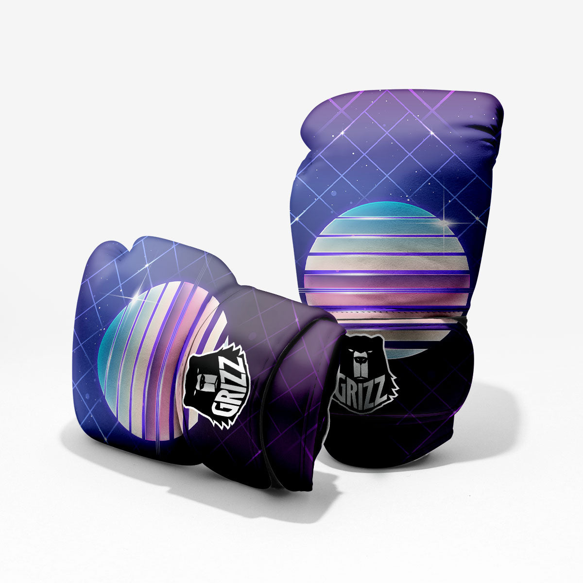 Disco Ball Purple Light Print Pro Boxing Glove