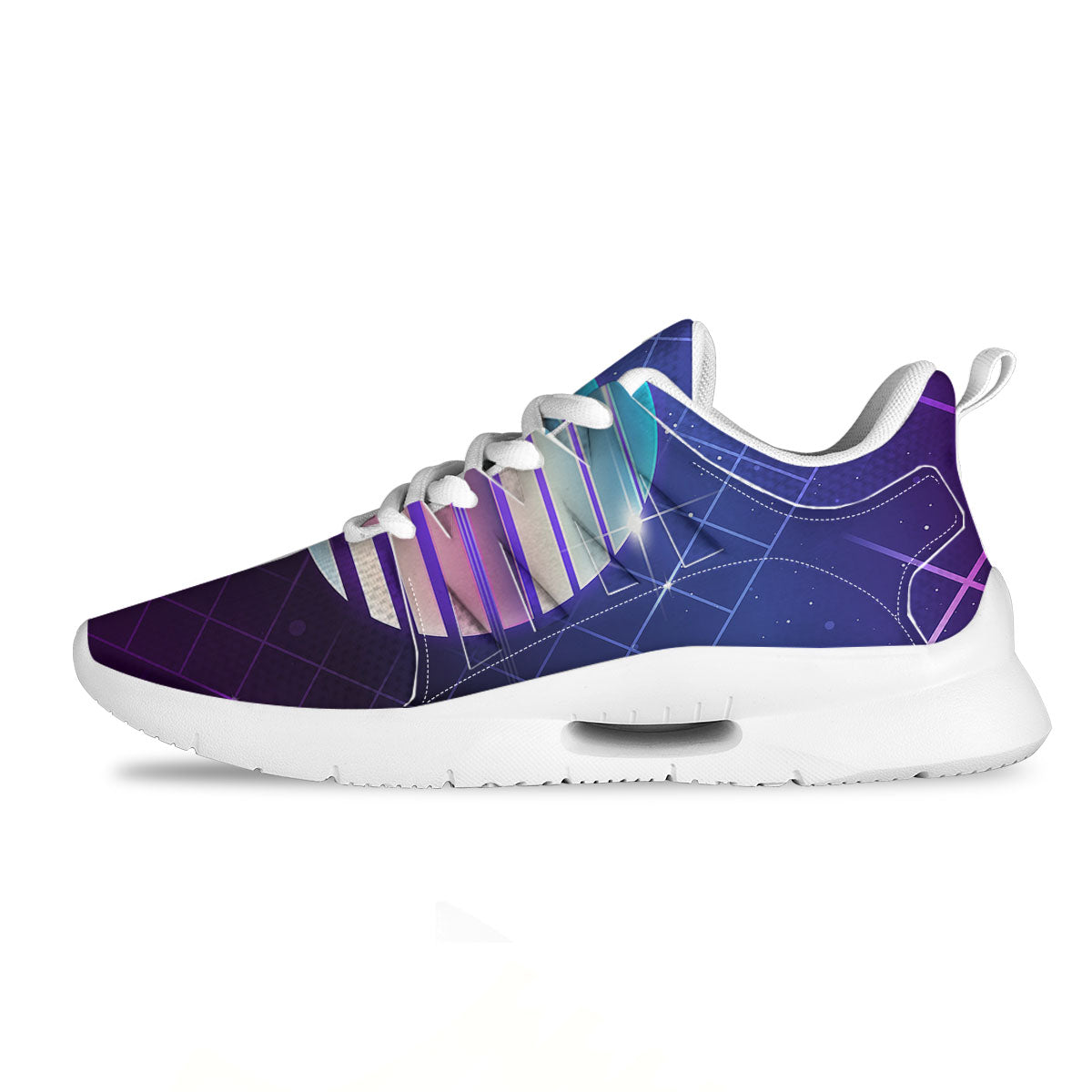 Disco Ball Purple Light Print Tennis Shoes-grizzshop