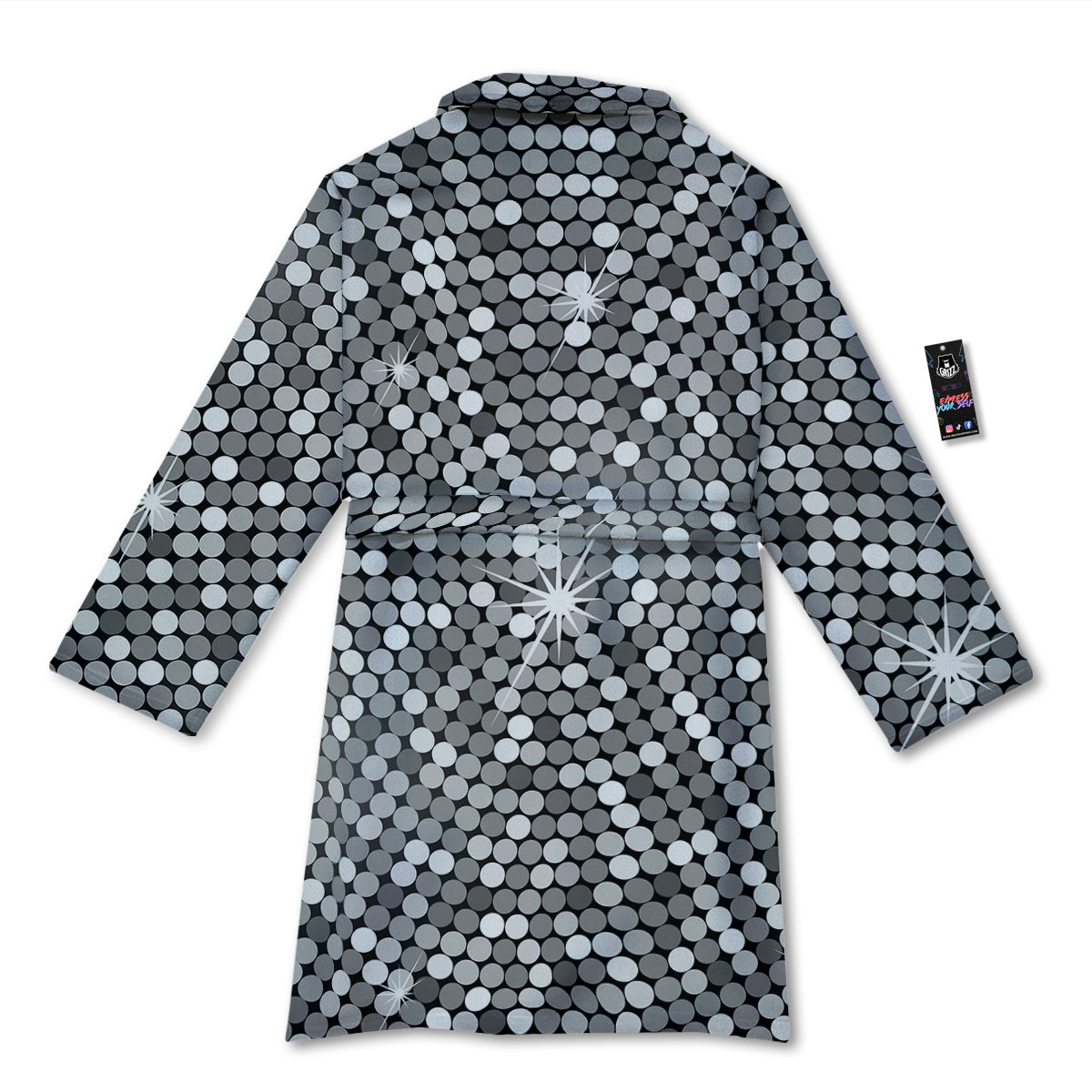 Disco Ball Texture Print Bathrobe-grizzshop