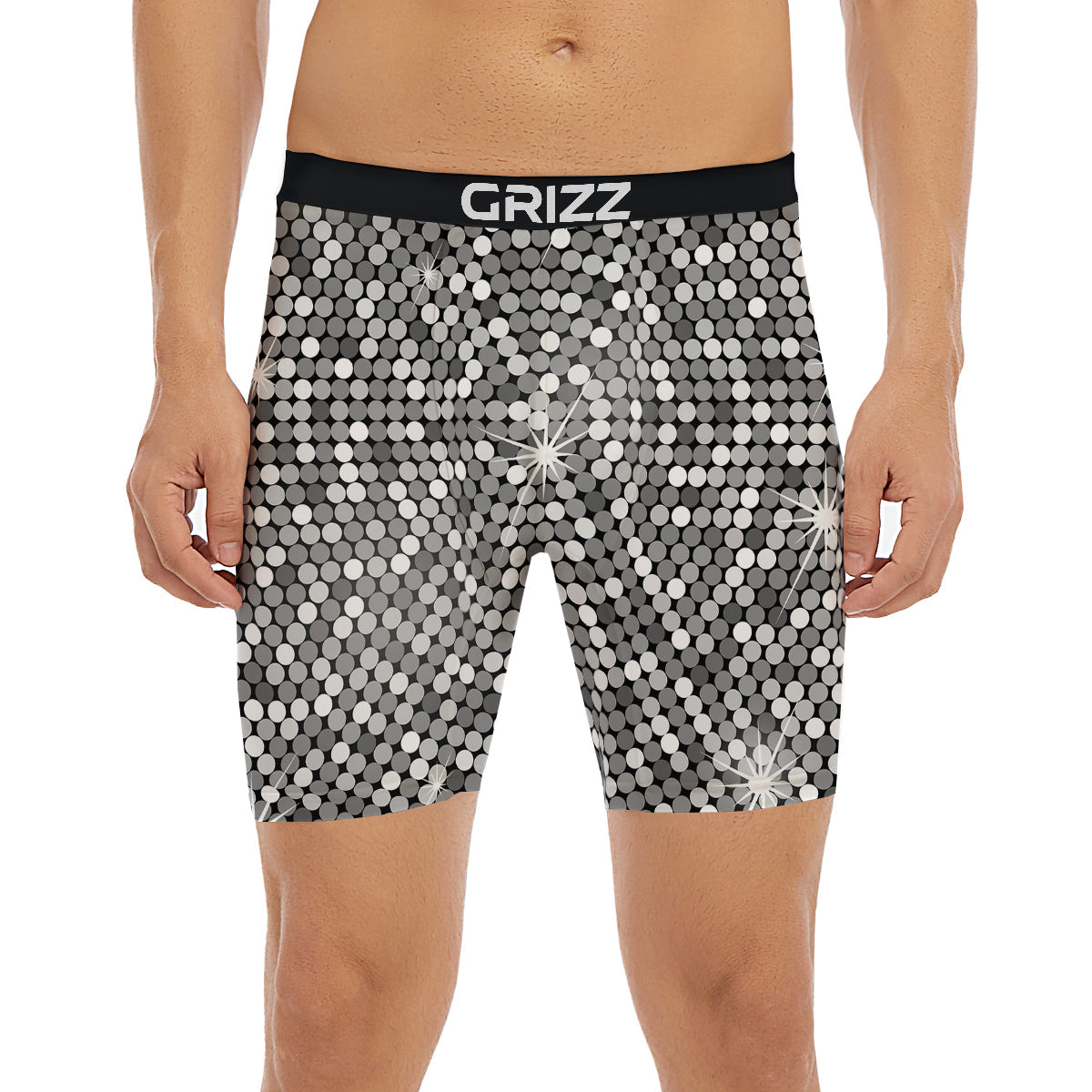 Disco Ball Texture Print Boxer Briefs-grizzshop