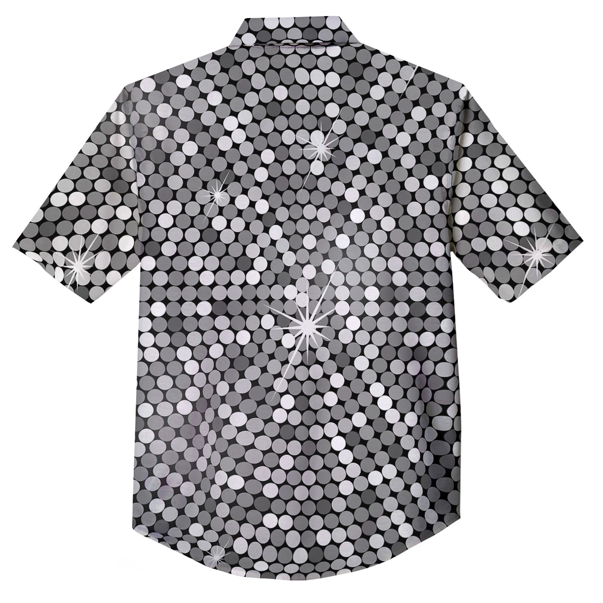 Disco Ball Texture Print Button Up Shirt-grizzshop