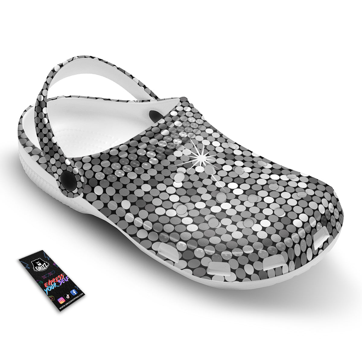 Disco Ball Texture Print Clog-grizzshop