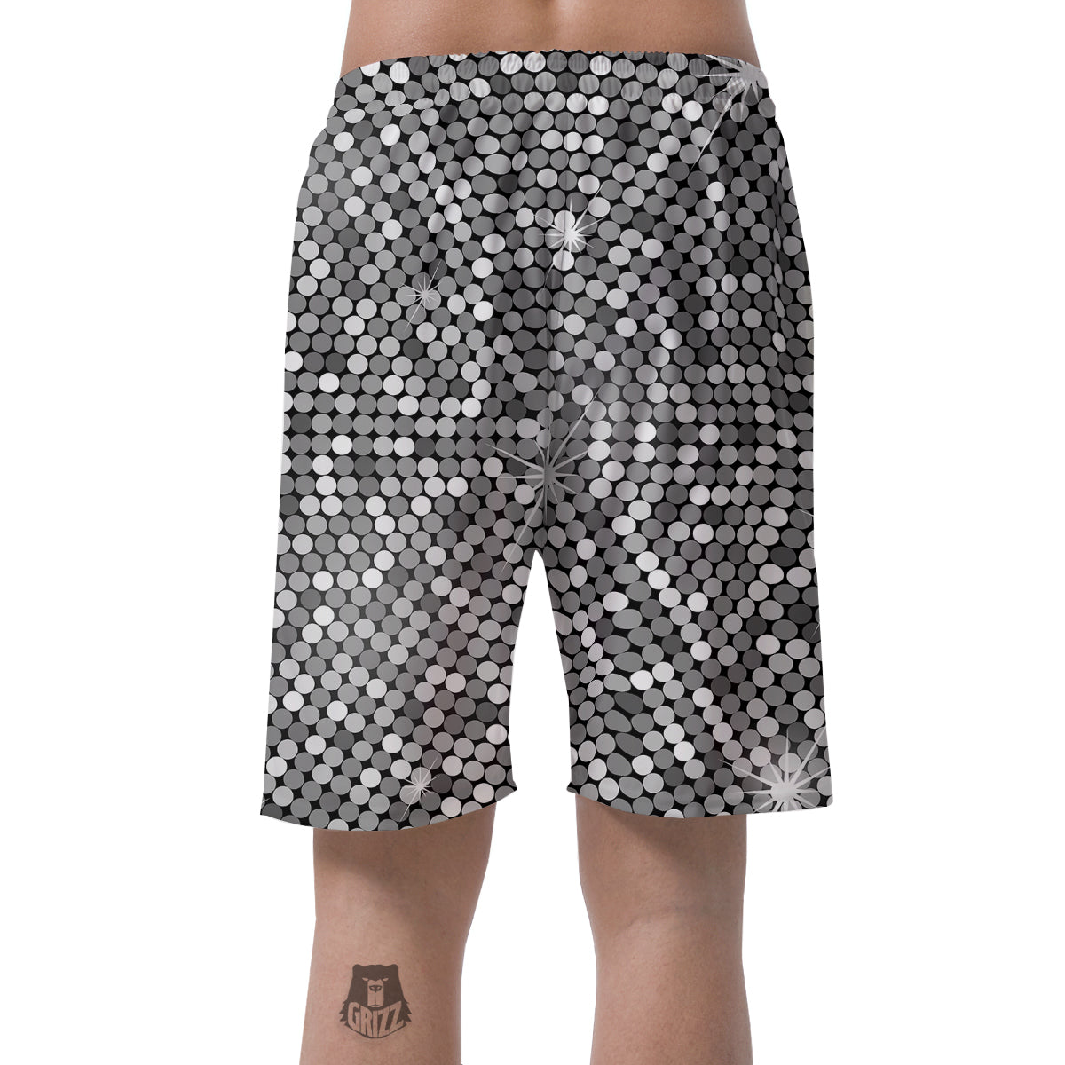 Disco Ball Texture Print Men's Shorts-grizzshop