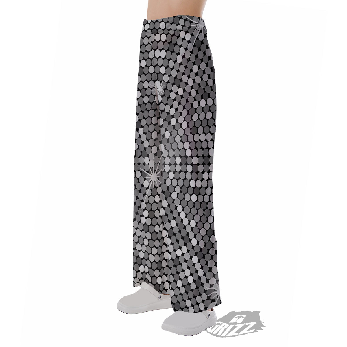 Disco Ball Texture Print Pajama Pants-grizzshop