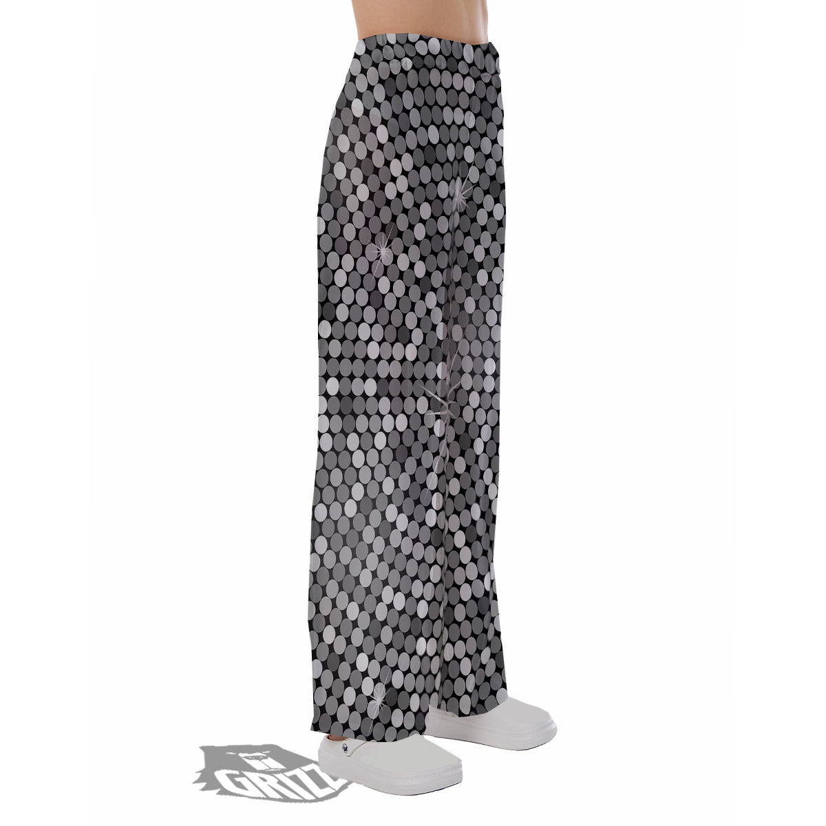 Disco Ball Texture Print Pajama Pants-grizzshop