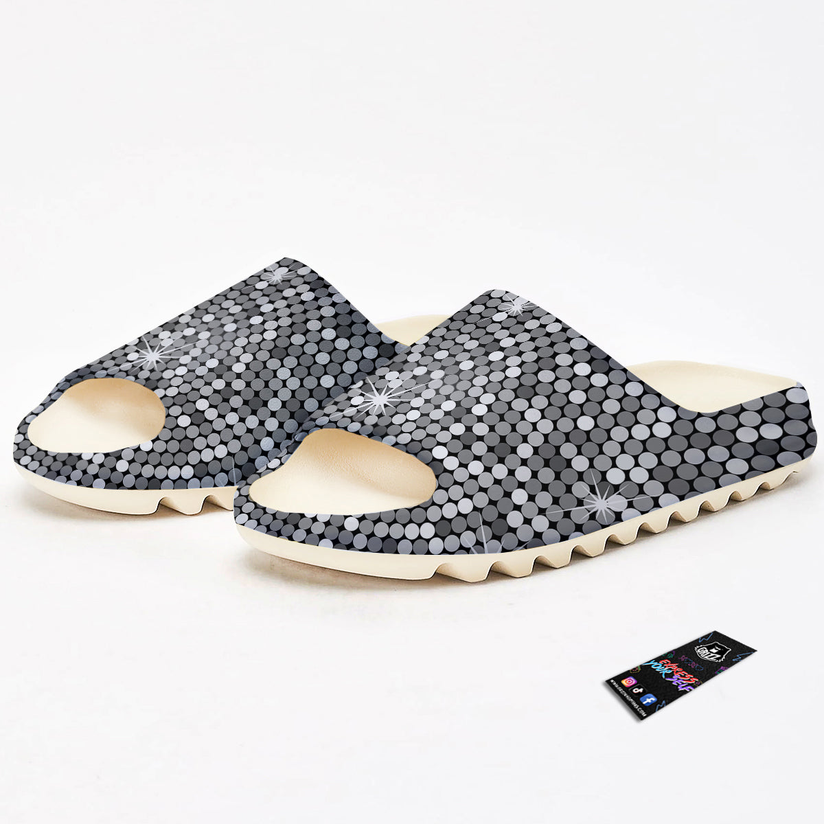 Disco Ball Texture Print Sandals-grizzshop