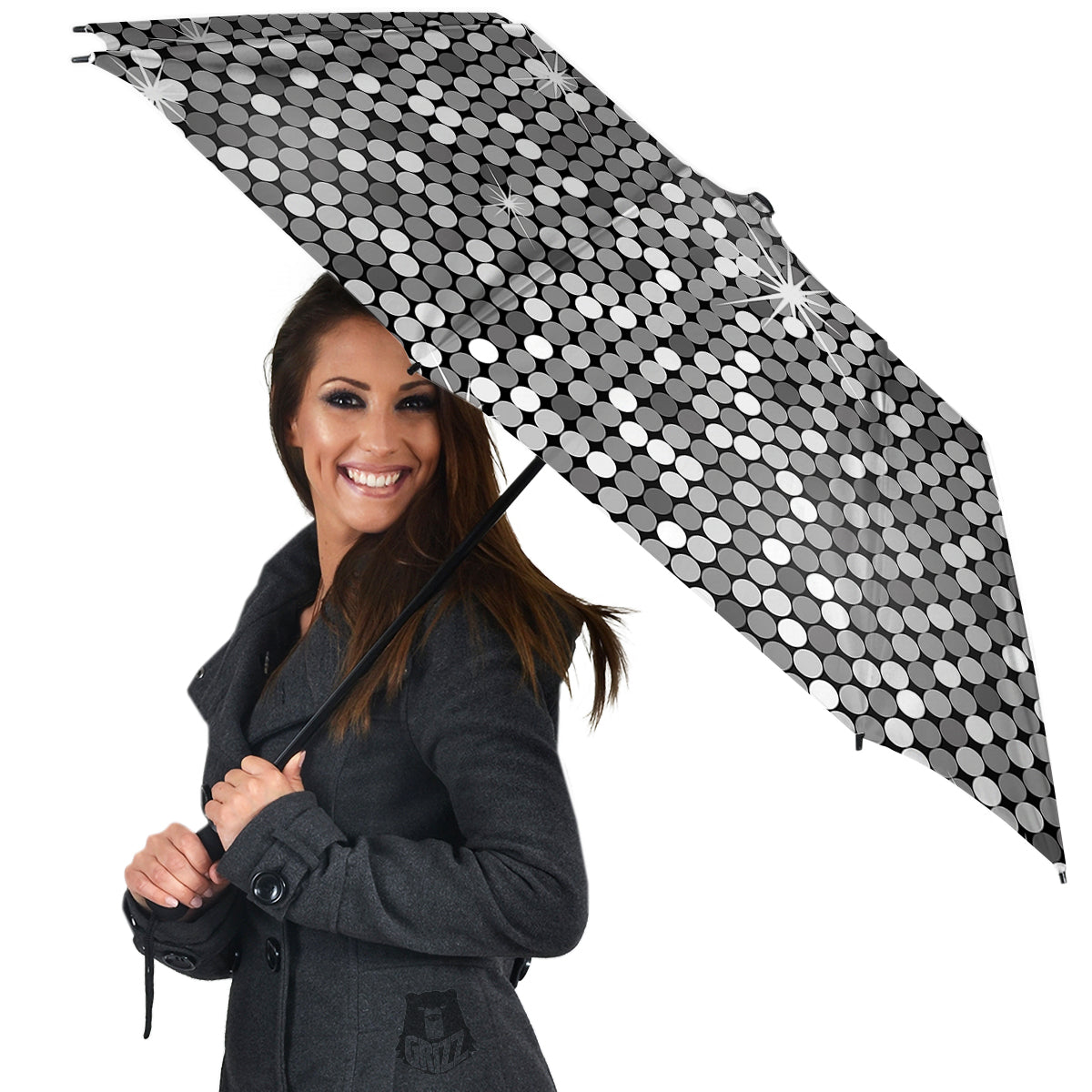 Disco Ball Texture Print Umbrella-grizzshop