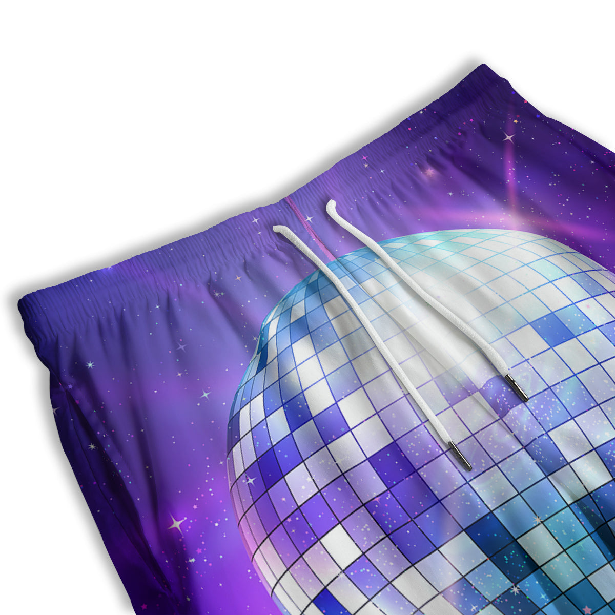 Disco Ball Ultraviolet Print Men's Athletic Shorts